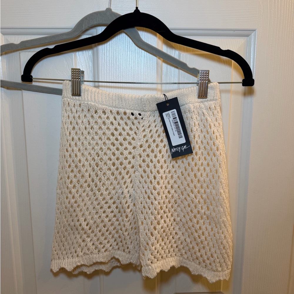 Nasty Gal Ivory Crochet Women Shorts